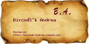Bircsák Andrea névjegykártya